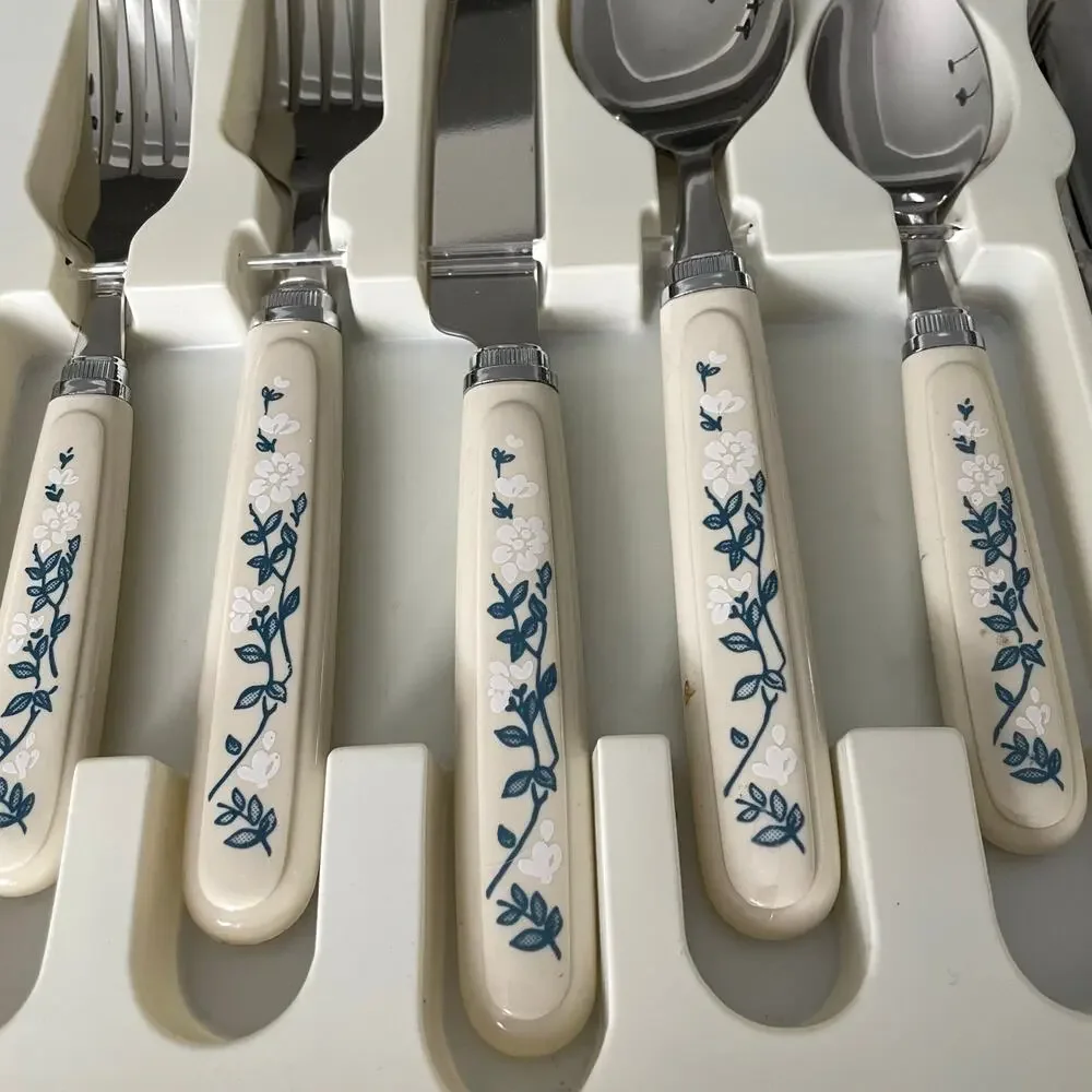Corning Coordinate First of Spring Flatware Set 20 Piece Vtg Regent Sheffield